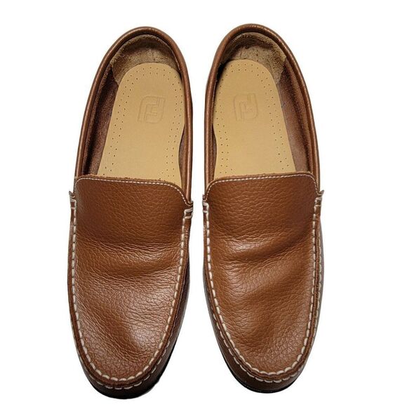 FootJoy FJ Golf Loafers‎ Mens 8.5 W Wide Club Casuals Brown Leather Shoes 79054 main image 4